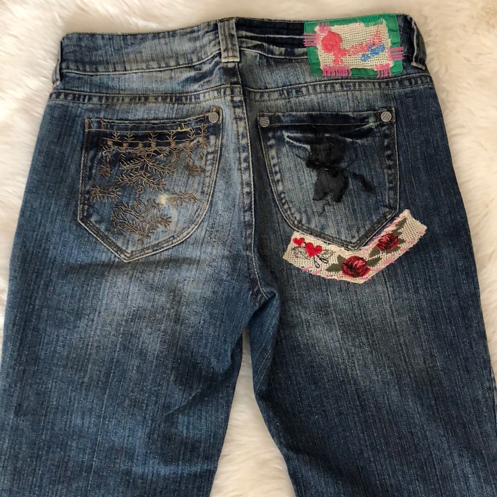 Cassidi embellished distressed Jeans patchwork 8? - Picture 4 of 8